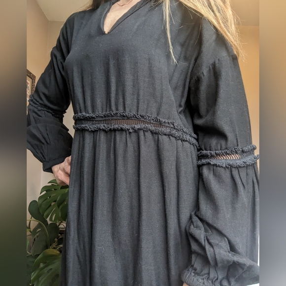 Black tiered maxi dress MNG - Picture 2 of 8